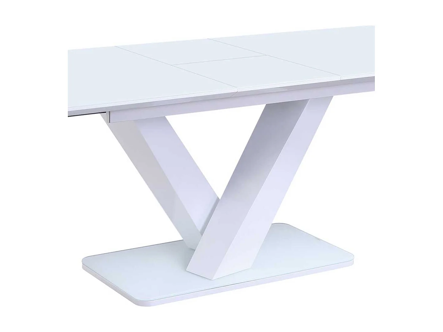 Premium Esstisch in Weiß Glasplatte