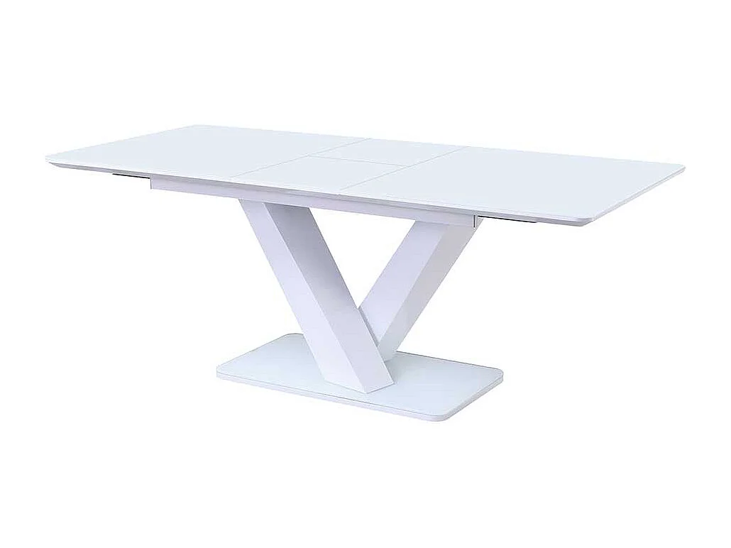 Premium Esstisch in Weiß Glasplatte