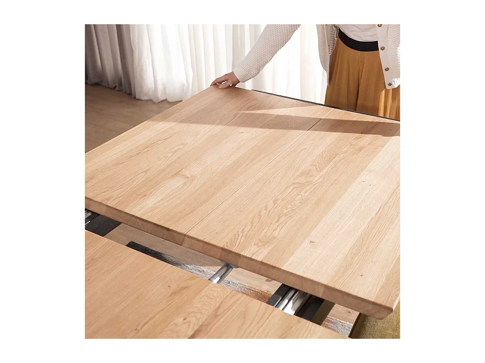 Wildeiche Tisch Esszimmer mit Schweizer Kante Spider Gestell