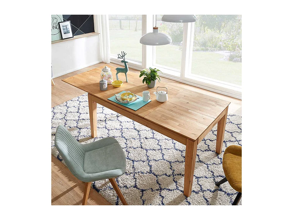 Holztischmassiv aus Wildeiche Butterflyauszug