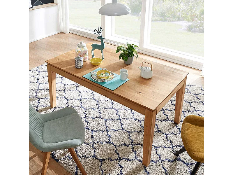 Holztischmassiv aus Wildeiche Butterflyauszug