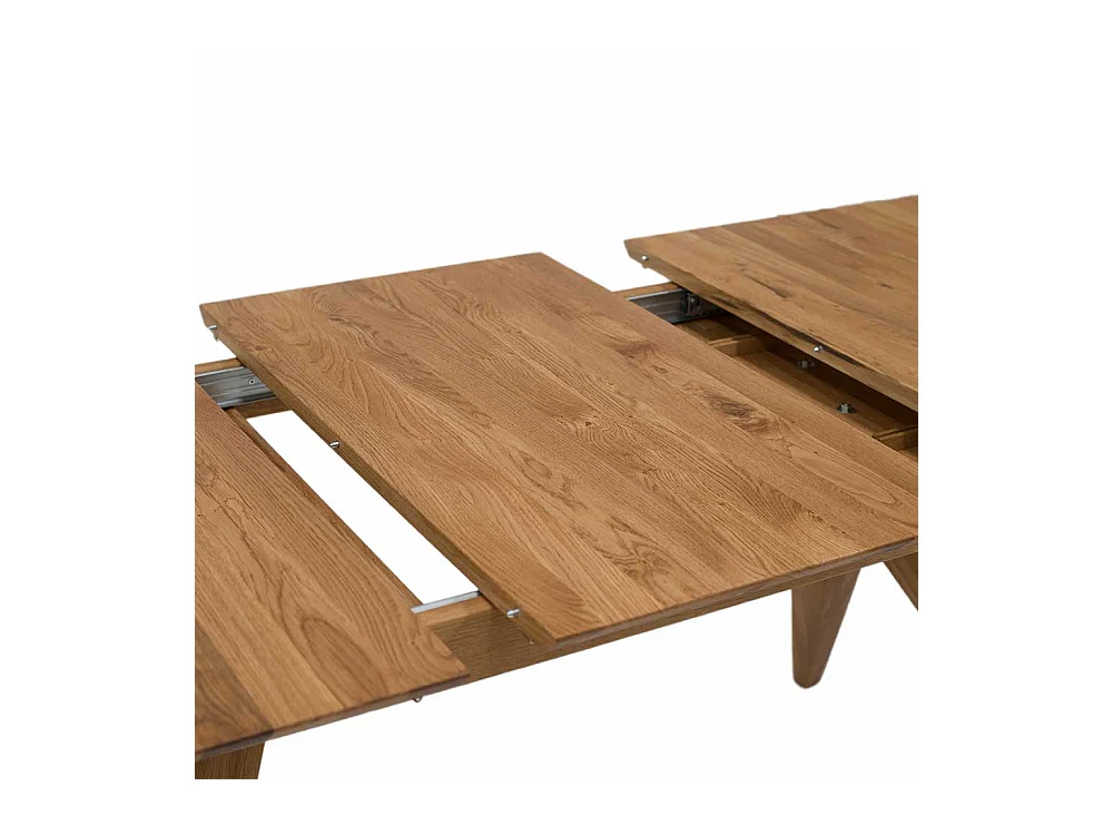 Eiche Massivholztisch in modernem Design einer Einlegeplatte