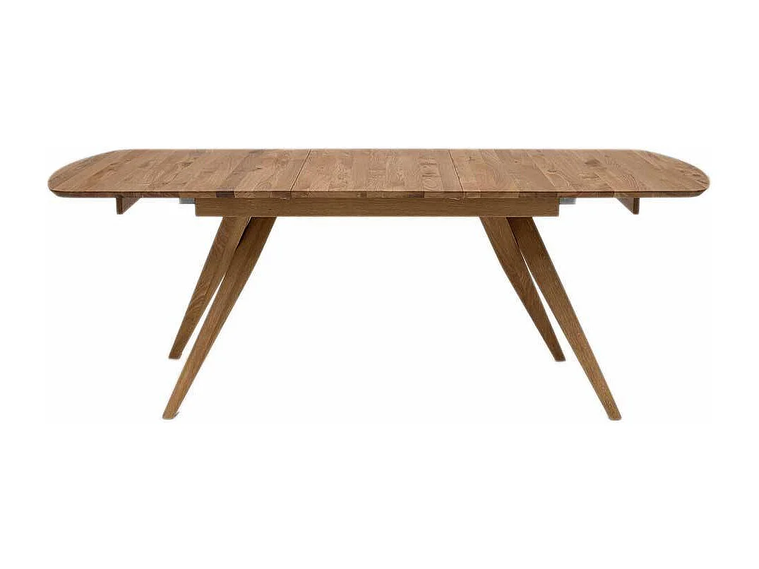 Eiche Massivholztisch in modernem Design einer Einlegeplatte