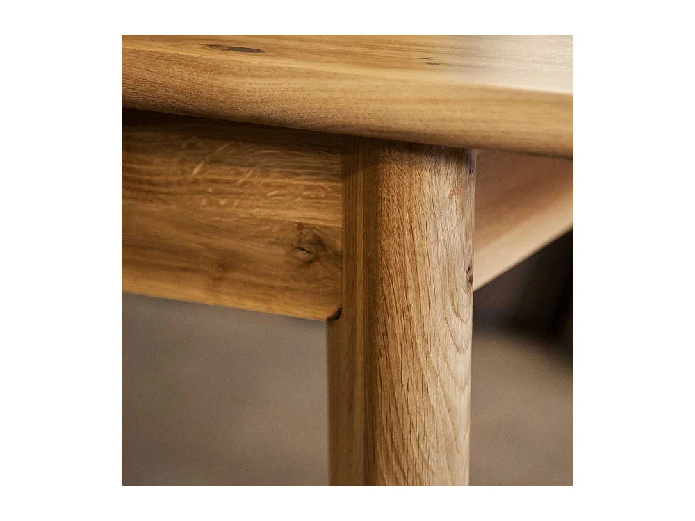 Holz Esstisch aus Wildeiche Massivholz 90 cm tief