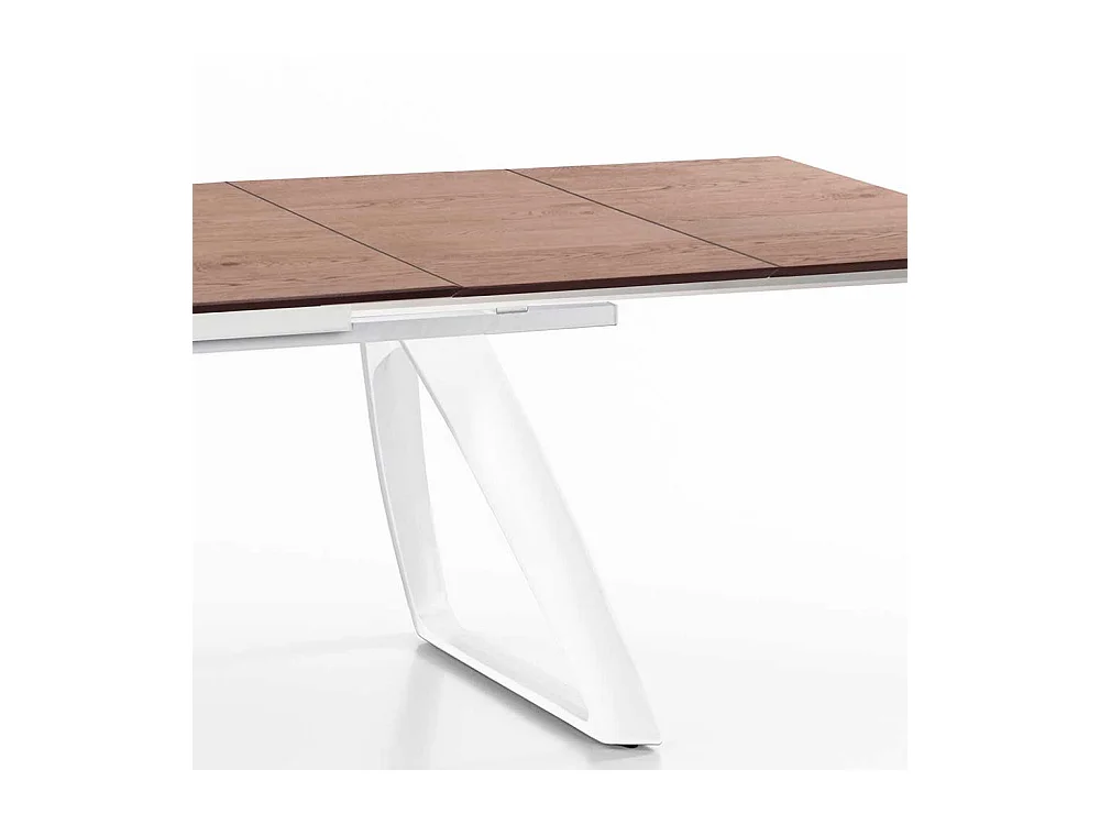 Esszimmertisch in Weiß und Eiche Optik verlängerbar