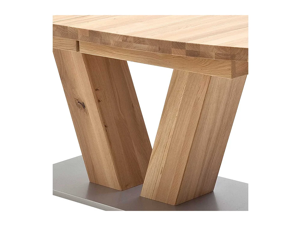 Ausziehtisch aus Eiche Massivholz Metall