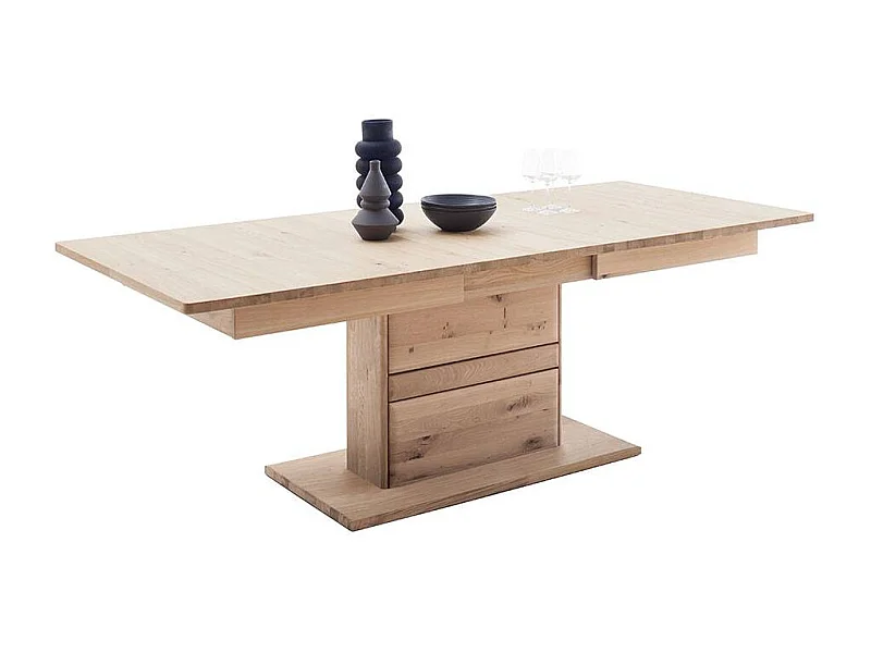 Esstisch Massivholztisch mit Wangen Gestell und Kulissenauszug