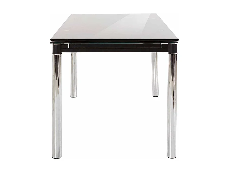 Glas Esszimmertisch in Chromfarben Kopfauszug