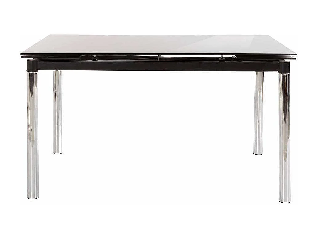 Glas Esszimmertisch in Chromfarben Kopfauszug