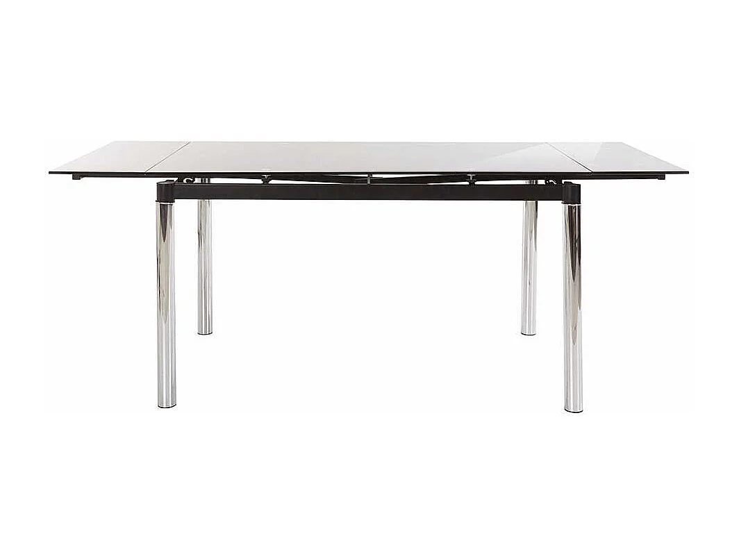 Glas Esszimmertisch in Chromfarben Kopfauszug
