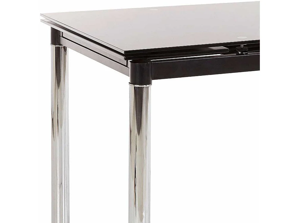 Glas Esszimmertisch in Chromfarben Kopfauszug