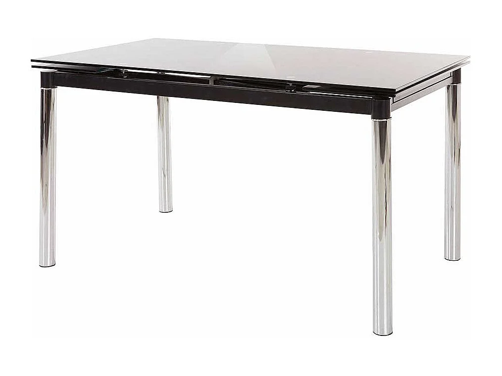 Glas Esszimmertisch in Chromfarben Kopfauszug