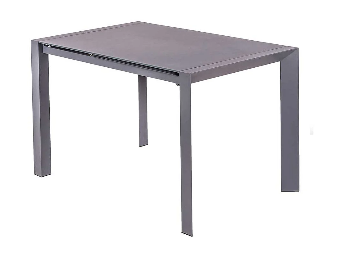 Glas Esstisch in Grau verlängerbar