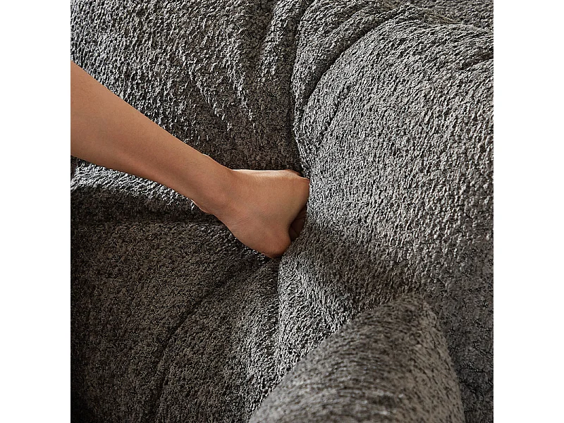 Canapé 6 places d'angle réversible modulable, avec 6 oreillers et oreillers cervicaux, en tissu chenille, DIY salon, Gris