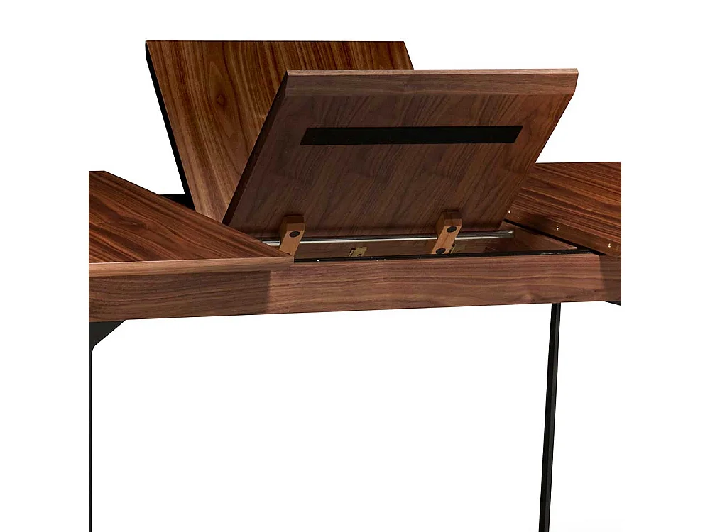 Küchentisch in Walnussfarben Mittelauszug