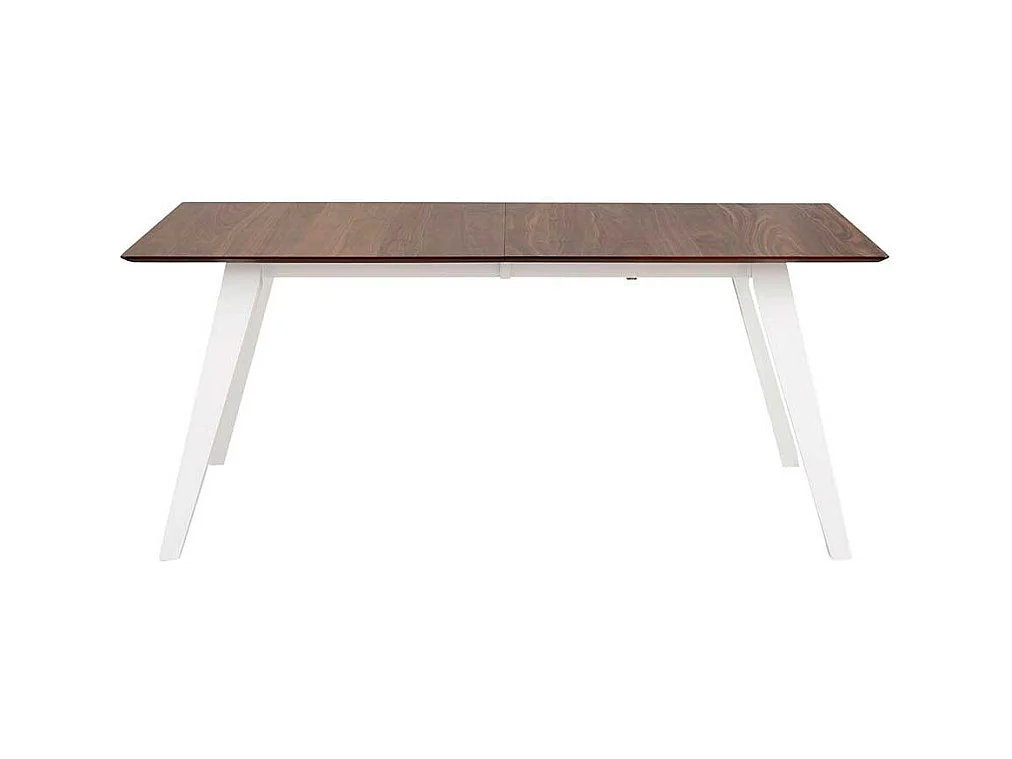 Tisch in Walnussfarben und Weiß Mittelauszug