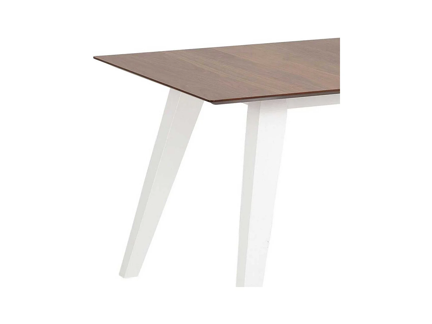 Tisch in Walnussfarben und Weiß Mittelauszug