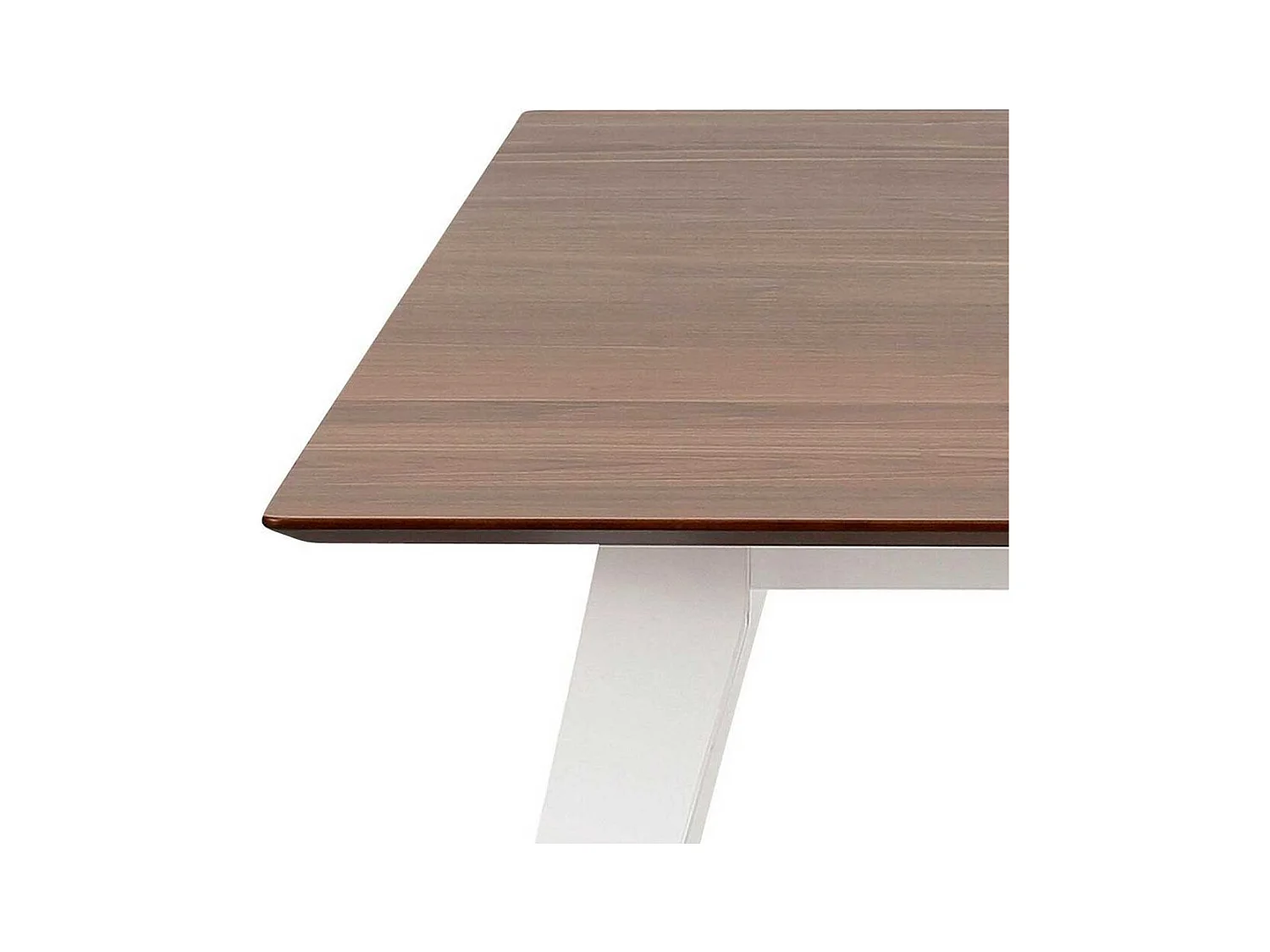 Tisch in Walnussfarben und Weiß Mittelauszug