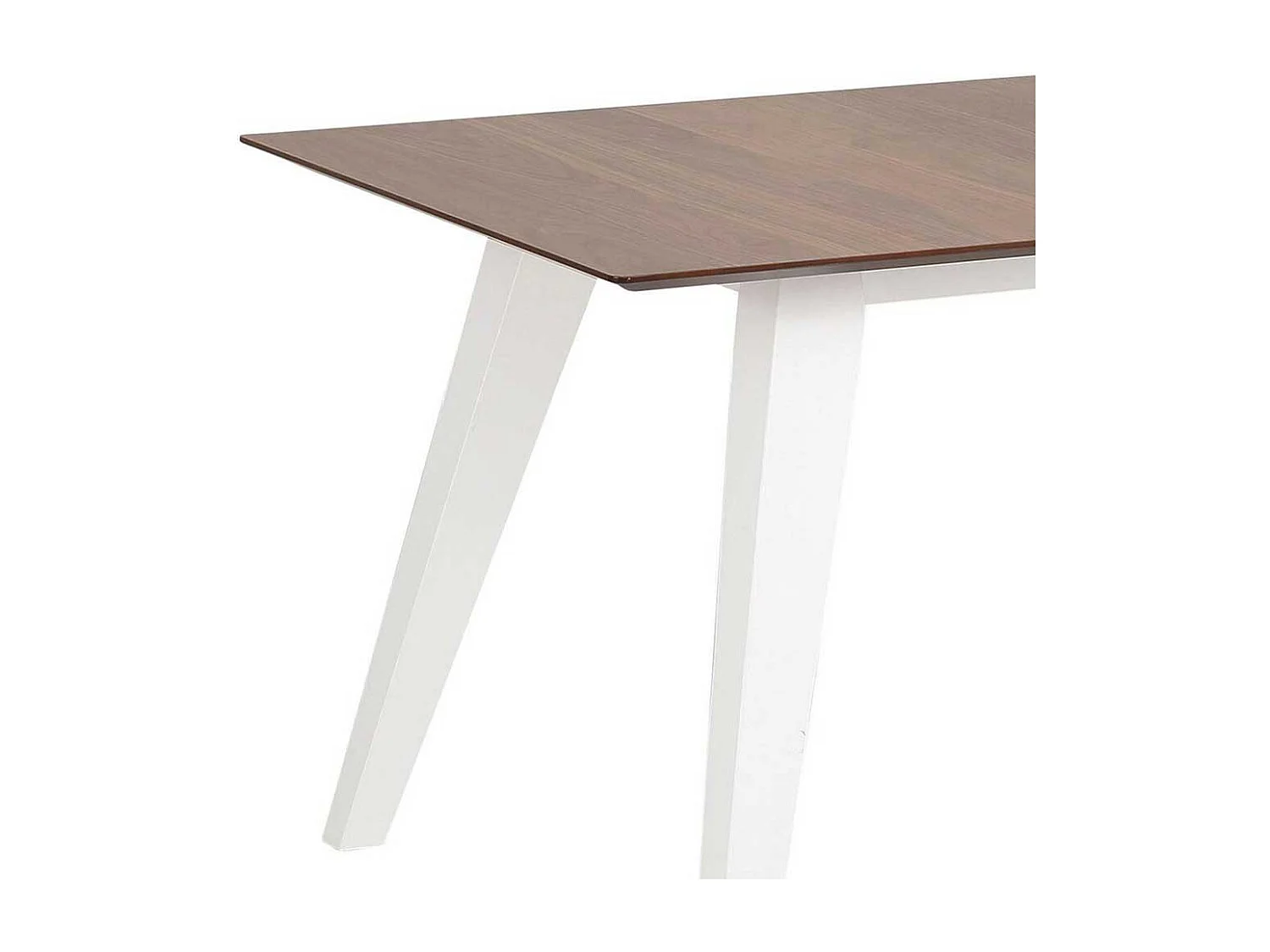 Tisch in Walnussfarben und Weiß Mittelauszug