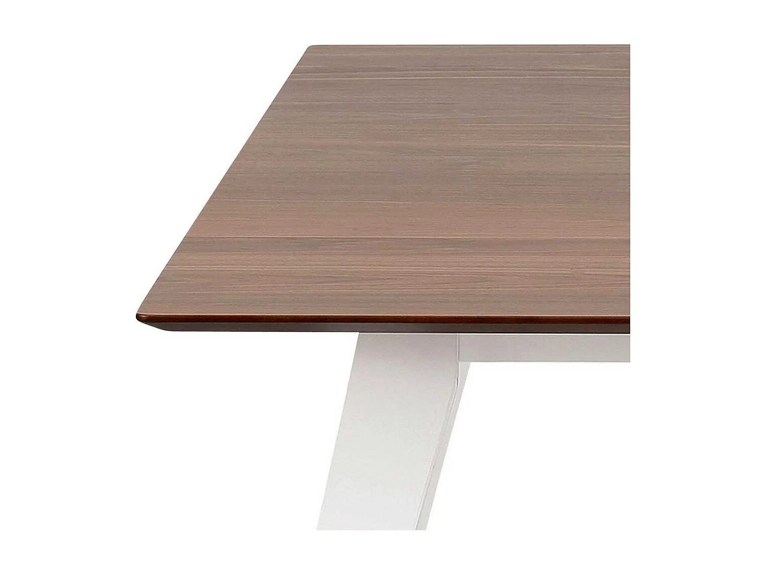 Tisch in Walnussfarben und Weiß Mittelauszug