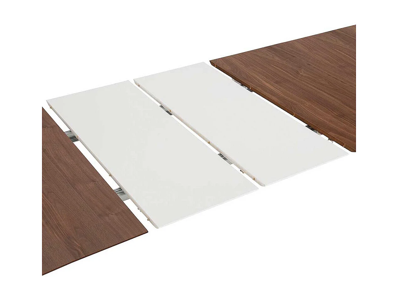 Tisch in Walnussfarben und Weiß Mittelauszug
