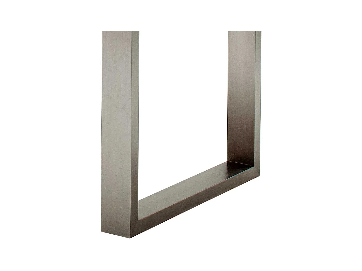 Holztisch aus Wildeiche Massivholz Bügelgestell aus Edelstahl