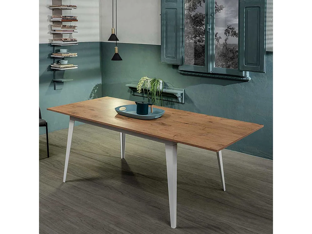 Küchen Tisch in Eichefarben Weiß