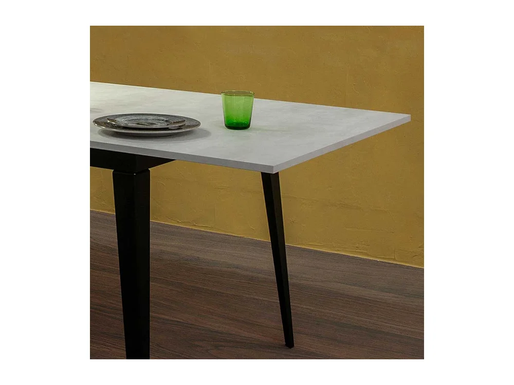 Tisch Esszimmer in Antikweiß und Schwarz verlängerbar