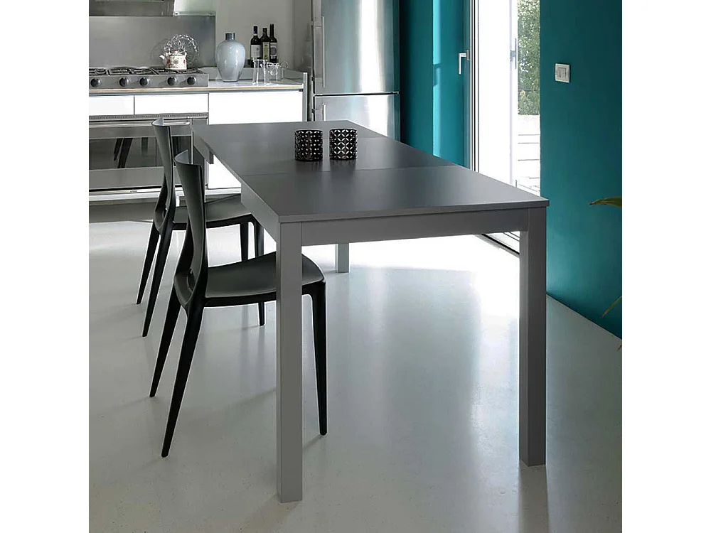 Esszimmertisch in Grau Holzbeinen aus Buche