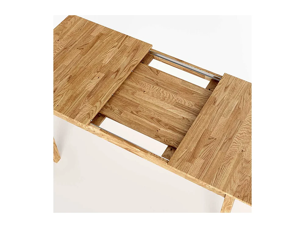 Holz Ausziehtisch aus Eiche geölt einer Einlegeplatte