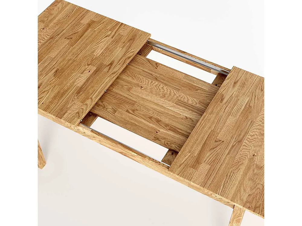 Holz Ausziehtisch aus Eiche geölt einer Einlegeplatte