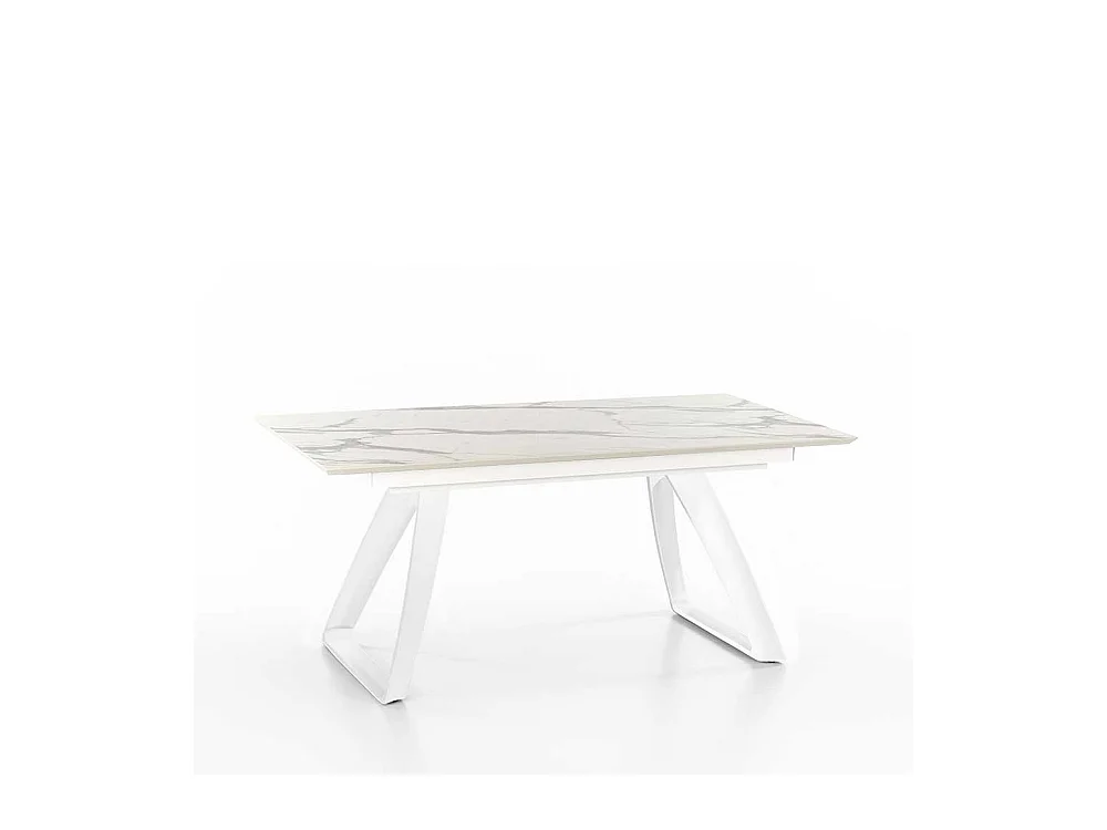 Tisch in Weiß und Hellgrau verlängerbar