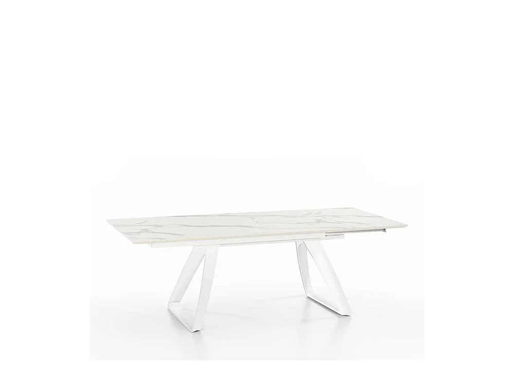 Tisch in Weiß und Hellgrau verlängerbar