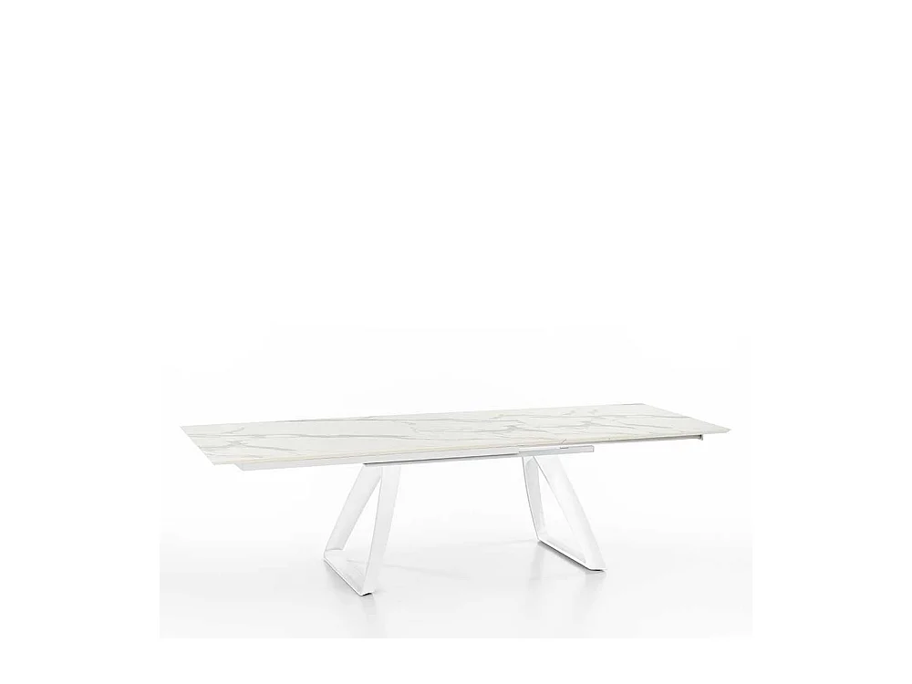 Tisch in Weiß und Hellgrau verlängerbar