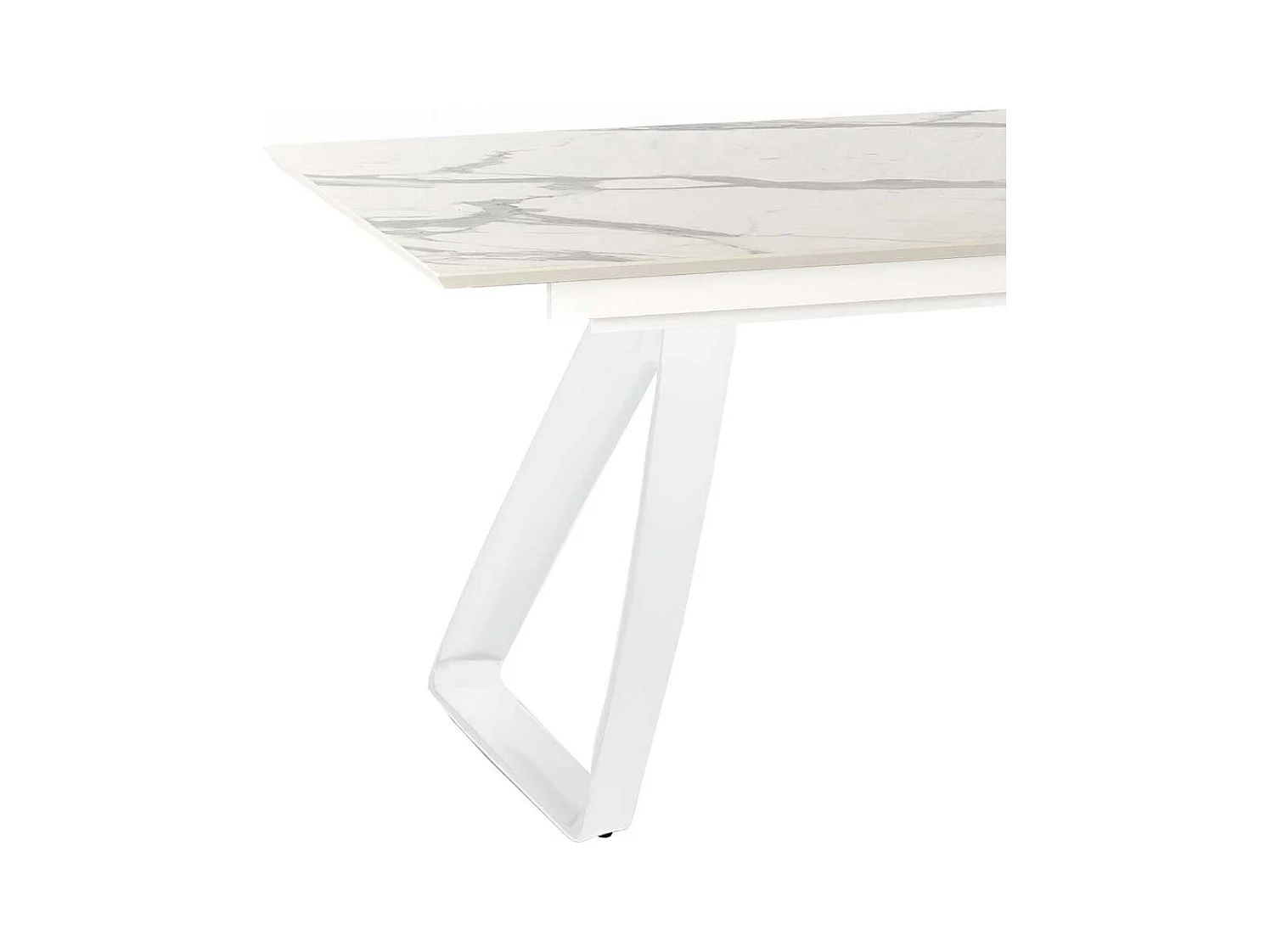 Tisch in Weiß und Hellgrau verlängerbar