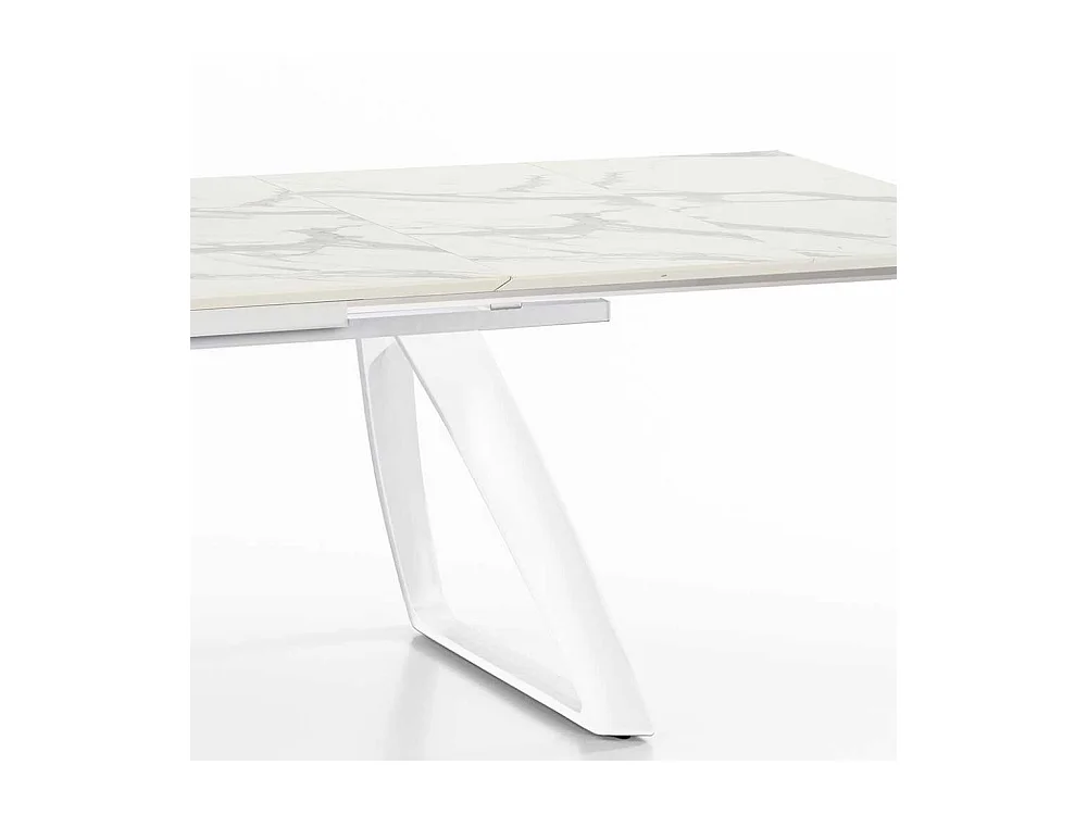 Tisch in Weiß und Hellgrau verlängerbar