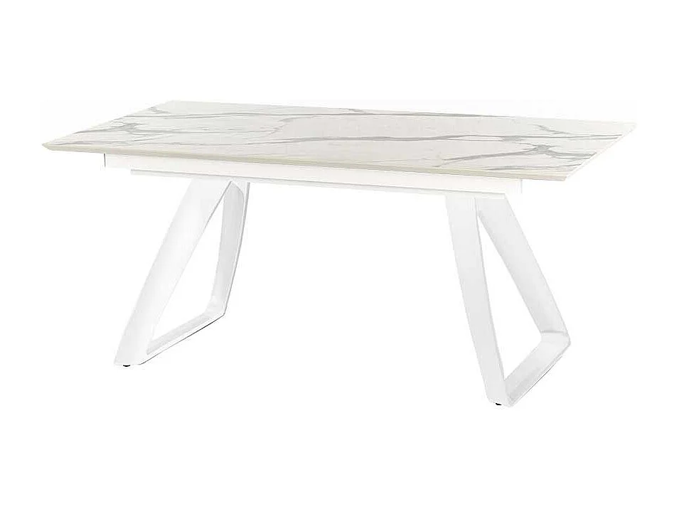 Tisch in Weiß und Hellgrau verlängerbar