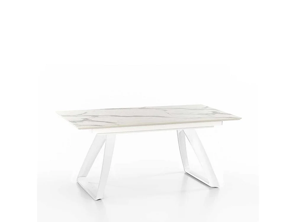 Tisch in Weiß und Hellgrau verlängerbar