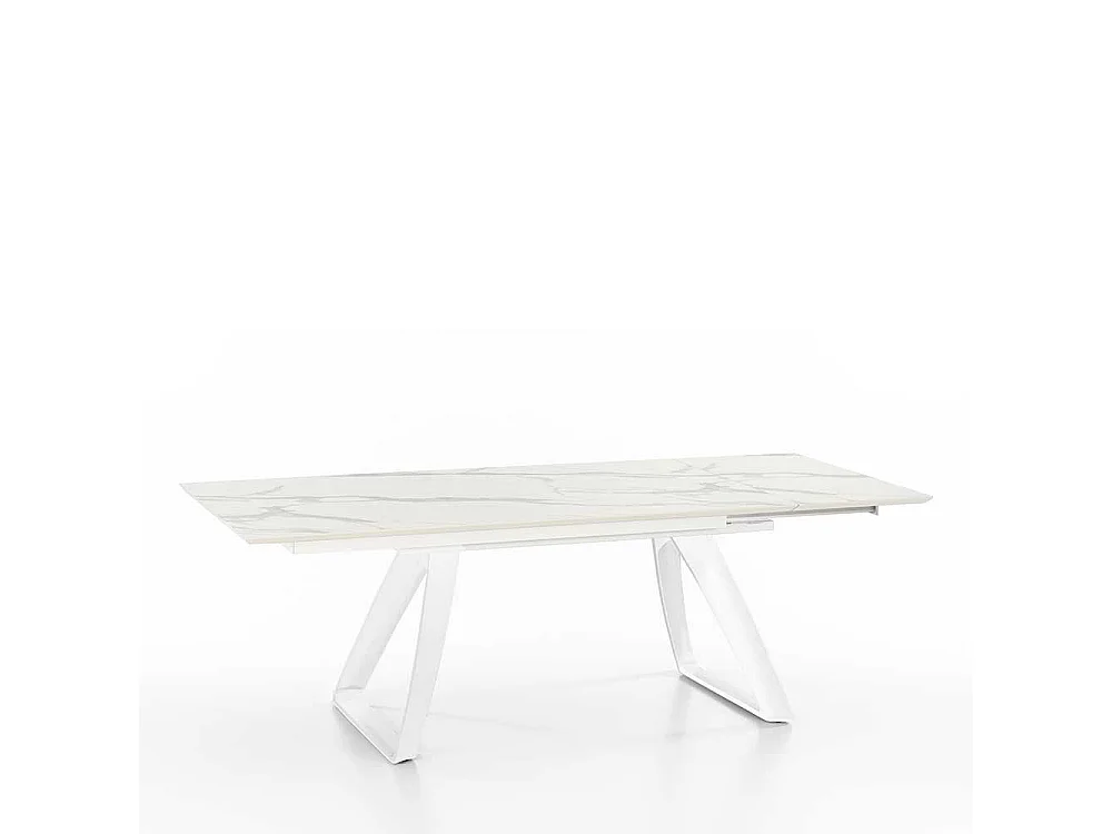 Tisch in Weiß und Hellgrau verlängerbar