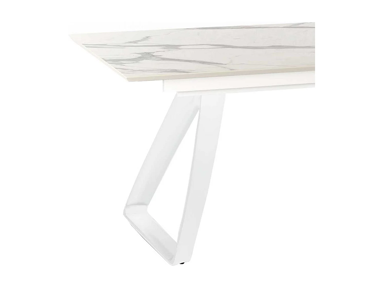 Tisch in Weiß und Hellgrau verlängerbar