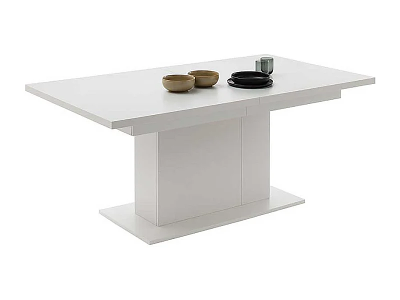 Ausziehtisch lichtgrau modern 77 cm hoch Kulissenauszug