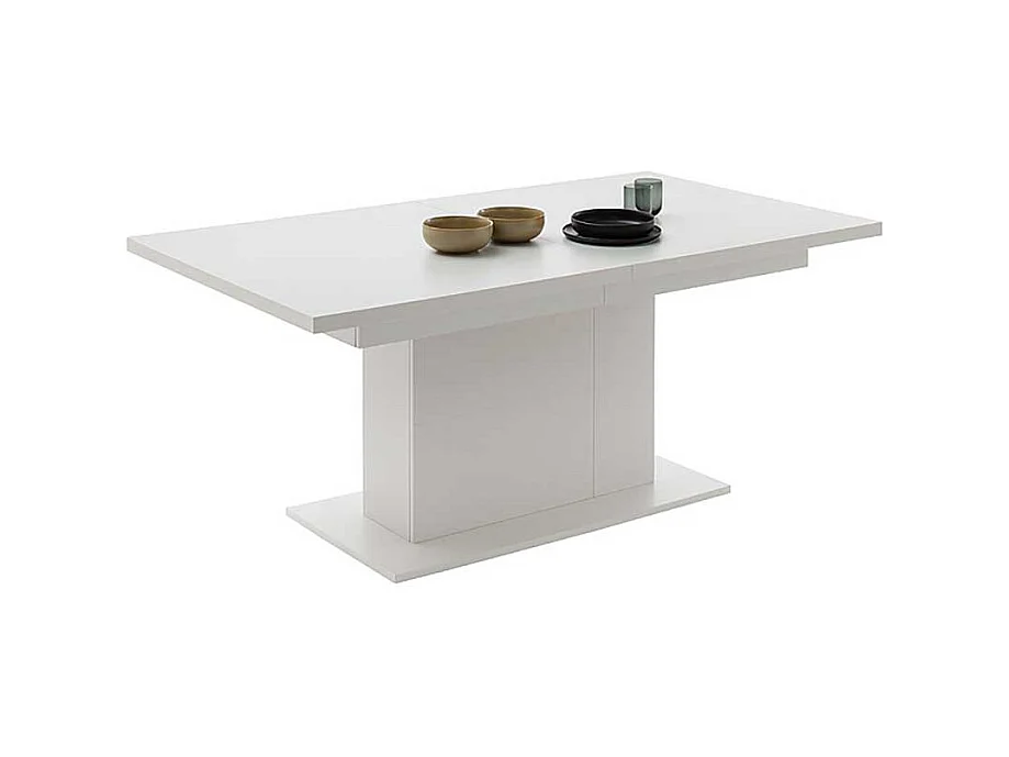 Ausziehtisch lichtgrau modern 77 cm hoch Kulissenauszug