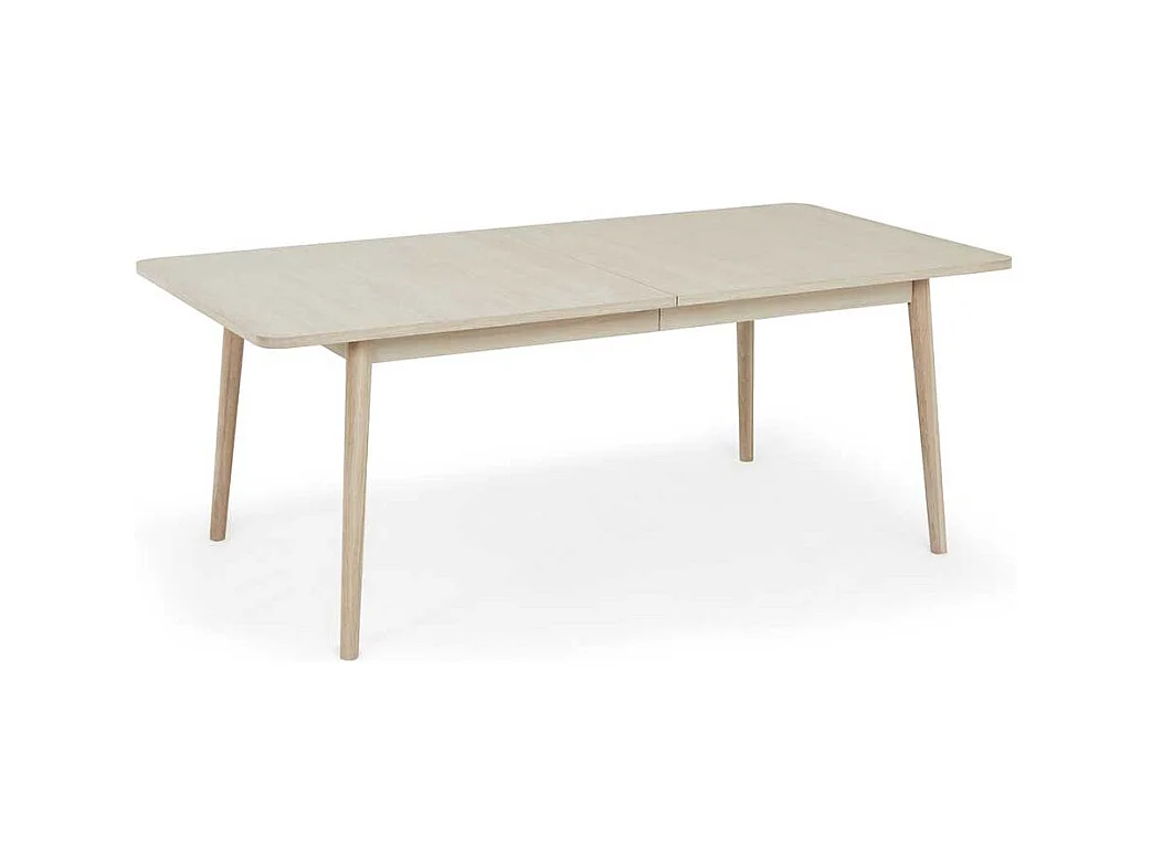 Esstisch Ausziehtisch in Eiche weiß mit Kulissenauszug