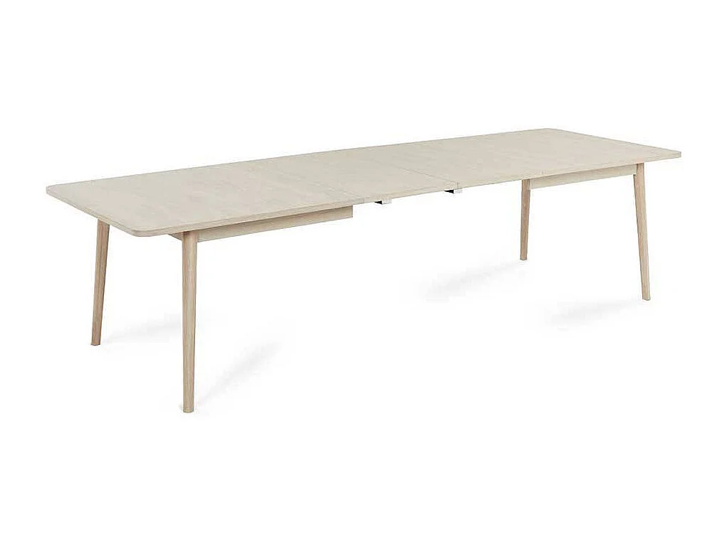 Esstisch Ausziehtisch in Eiche weiß mit Kulissenauszug