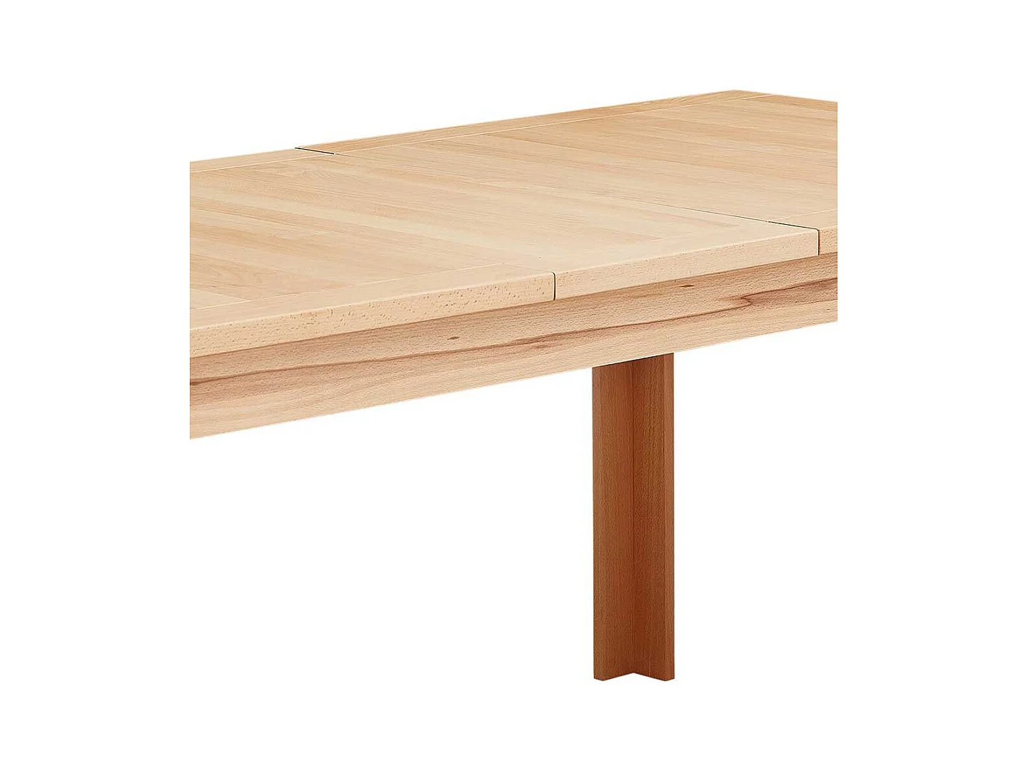 Esstisch mit Auszug in Kernbuchefarben einer Einlegeplatte