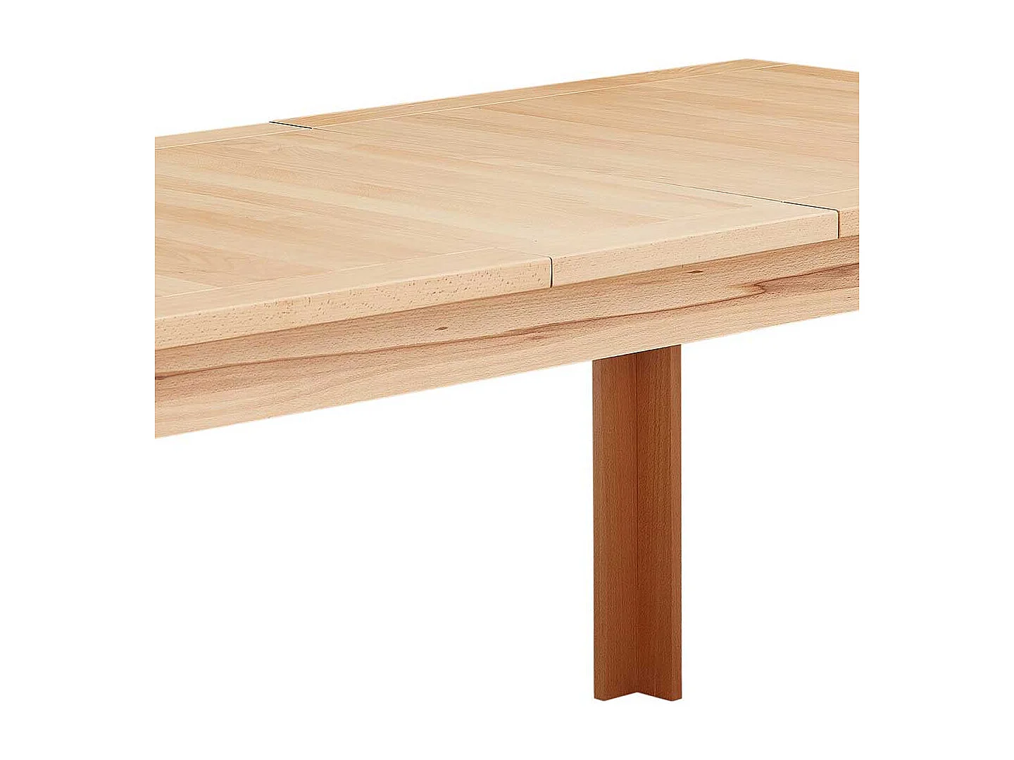 Esstisch mit Auszug in Kernbuchefarben einer Einlegeplatte