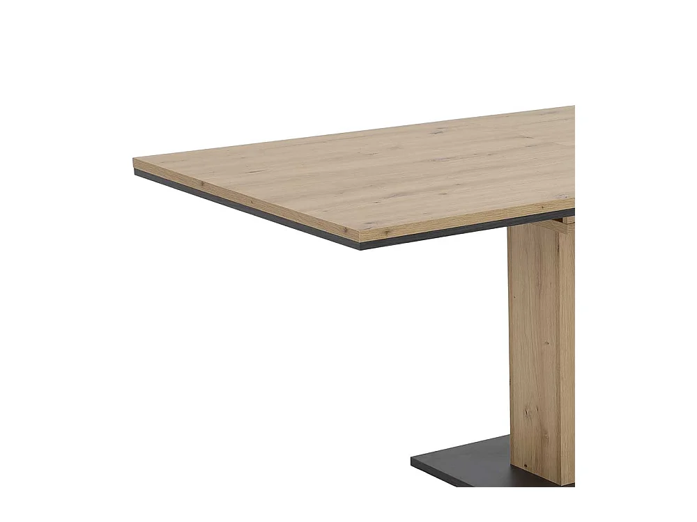 Tisch Esszimmer in Eichefarben und Schwarz Kulissenauszug