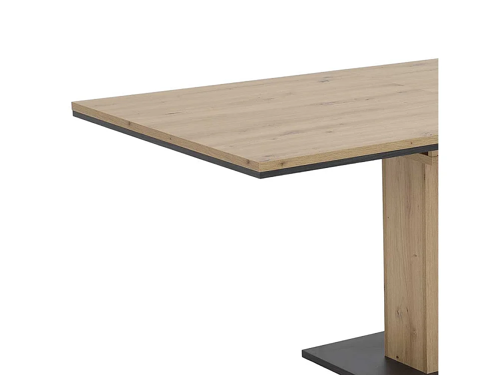 Tisch Esszimmer in Eichefarben und Schwarz Kulissenauszug