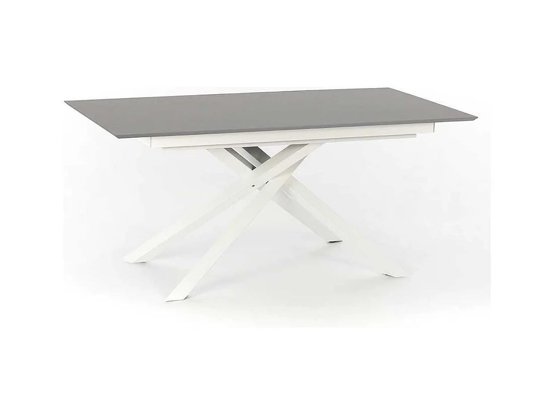 Esszimmer Tisch in Weiß und Hellgrau Kopfauszug