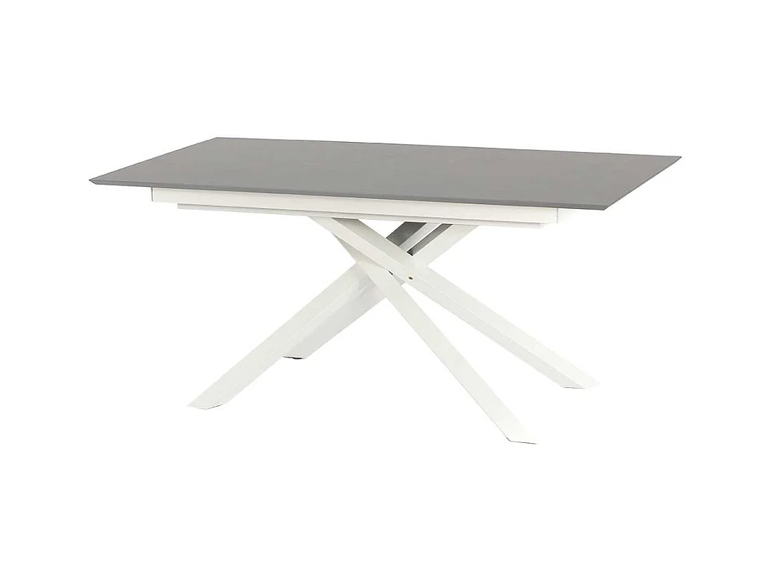 Esszimmer Tisch in Weiß und Hellgrau Kopfauszug